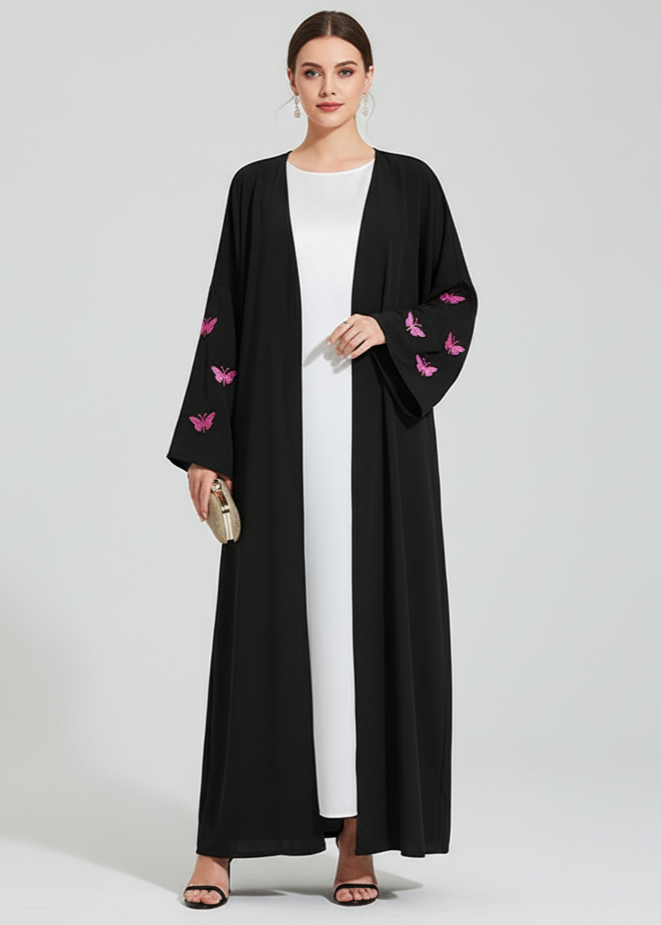 عباية سادة | فراشات زهرية