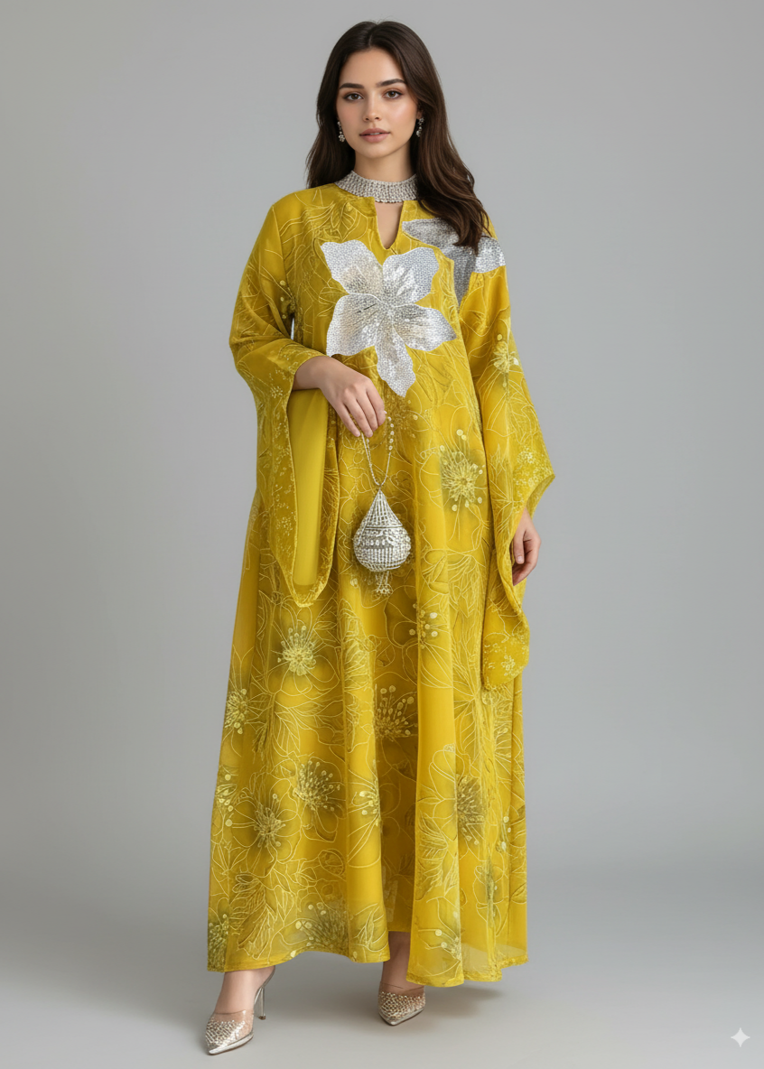 عباية ملوّنة | زنبق أصفر