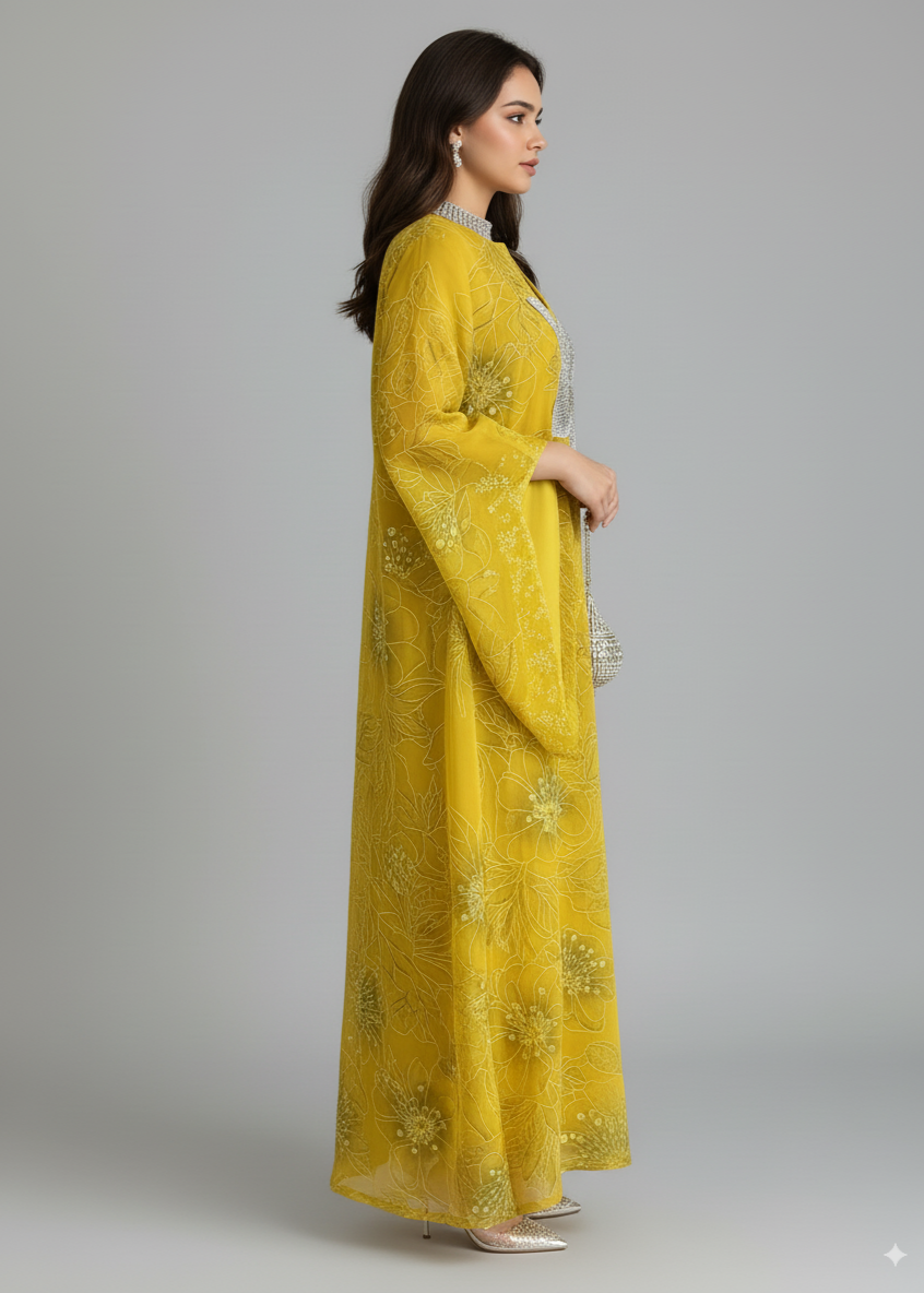 عباية ملوّنة | زنبق أصفر