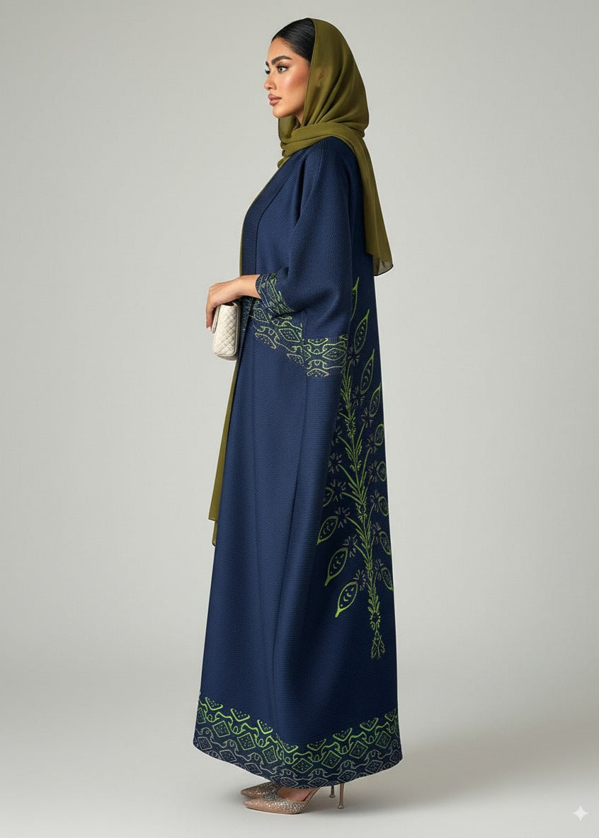 عباية ملوّنة | كحلي مُصمَّم