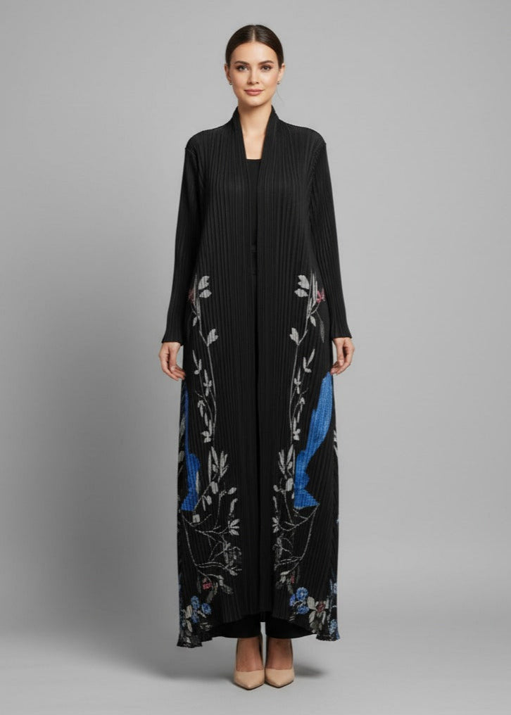 عباية ملوّنة | أسود مزهَّر