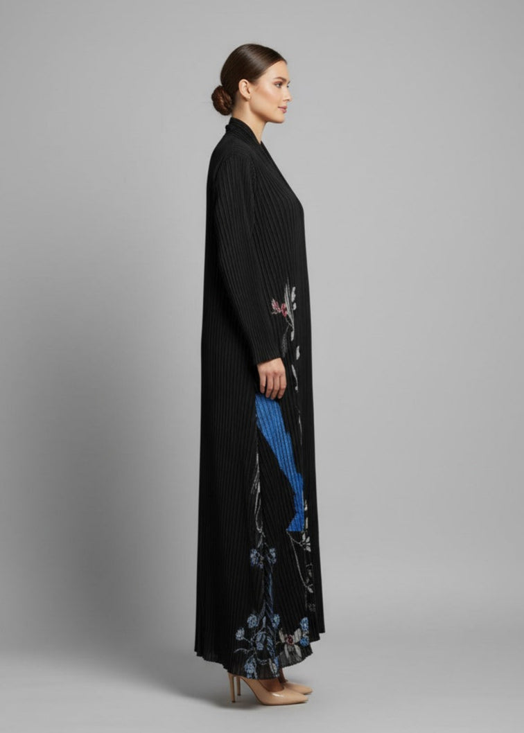 عباية ملوّنة | أسود مزهَّر