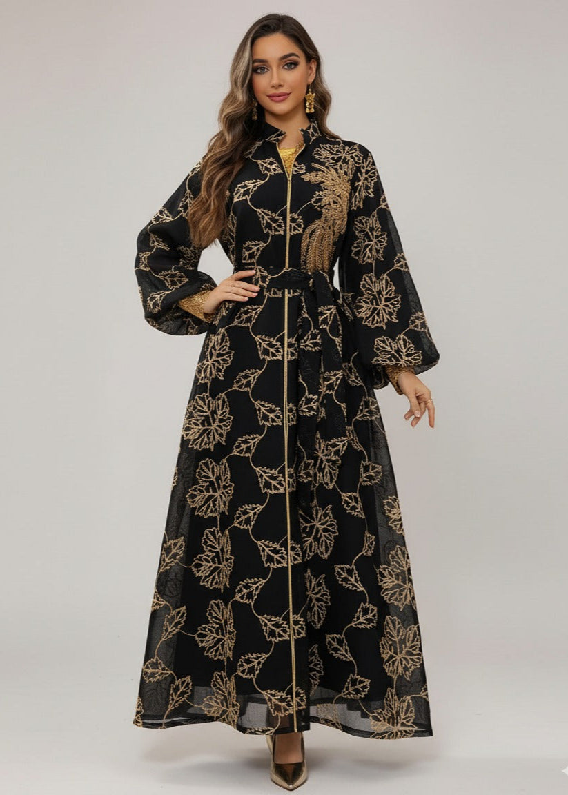 عباية ملوّنة | أسود ذهبي