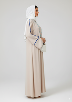 عباية مغلقة | مشمشي بخطوط زرقاء