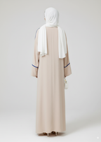 عباية مغلقة | مشمشي بخطوط زرقاء