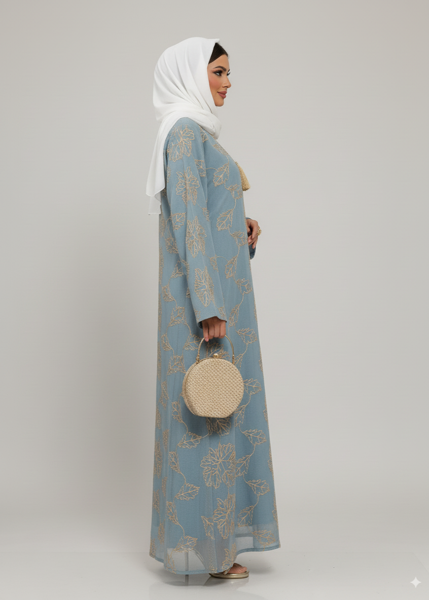 عباية مغلقة | فيروزي بأوراق