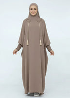 عباية بقبعة | بيج داكن