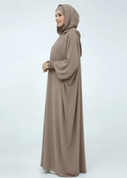 عباية بقبعة | بيج داكن