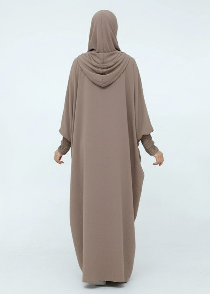 عباية بقبعة | بيج داكن
