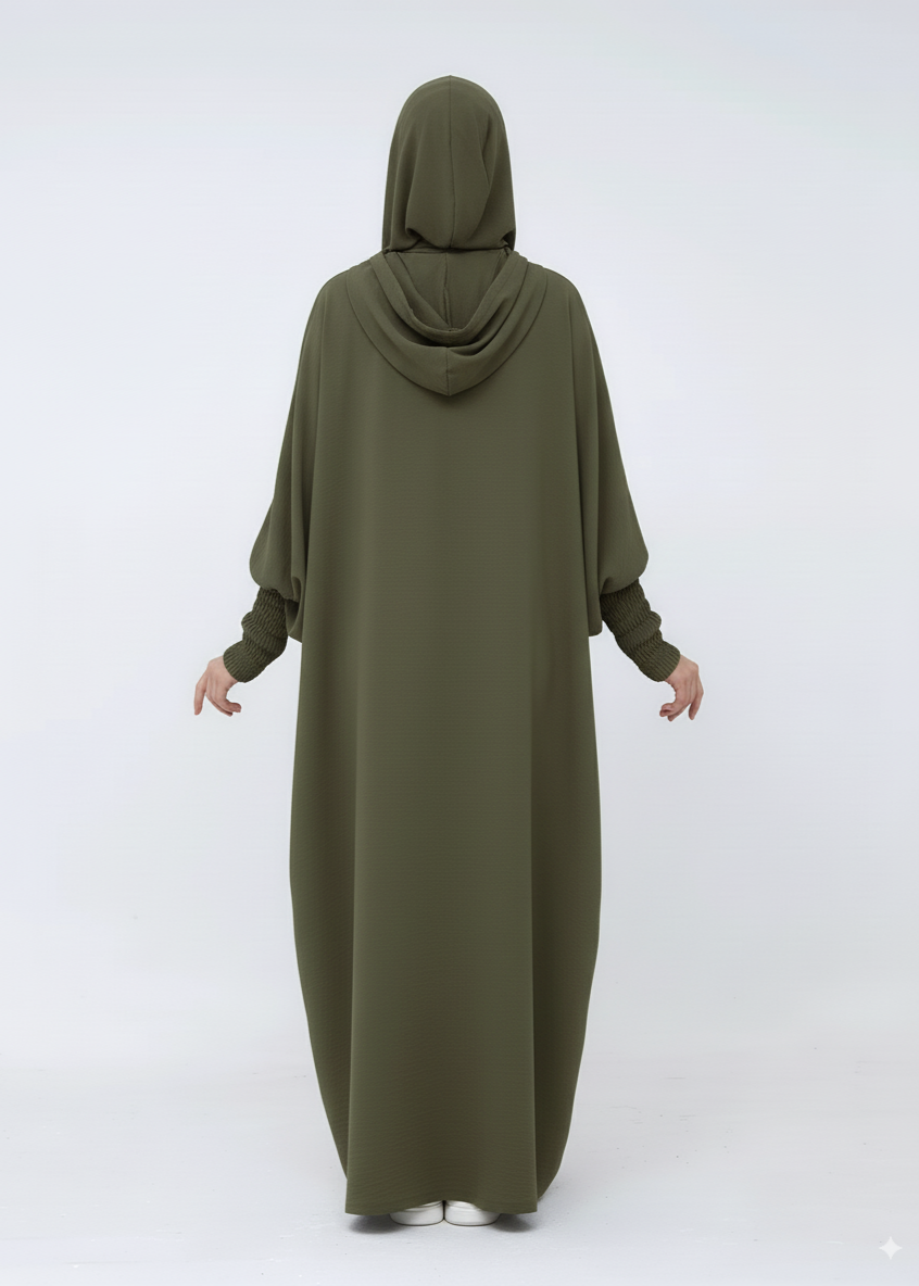عباية بقبعة | زيتوني