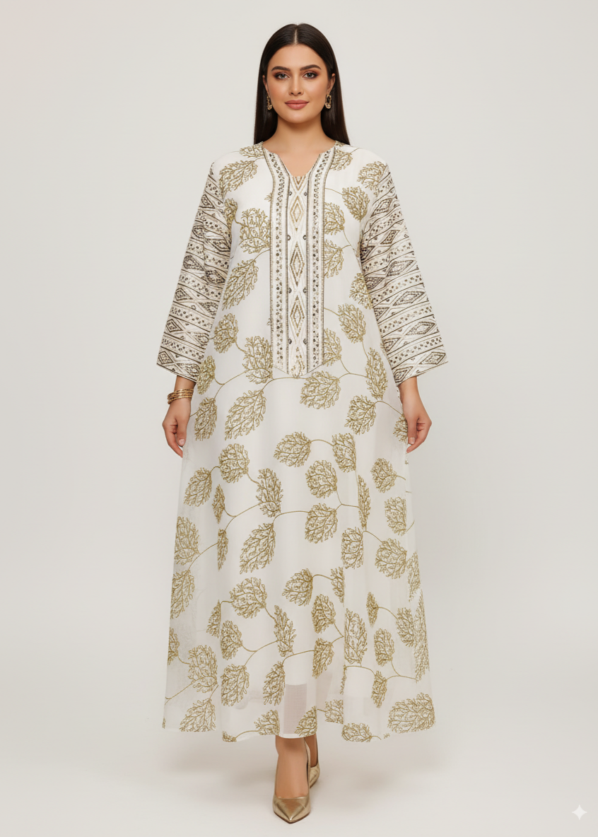 عباية مغلقة | ذهبي مُطرَّز