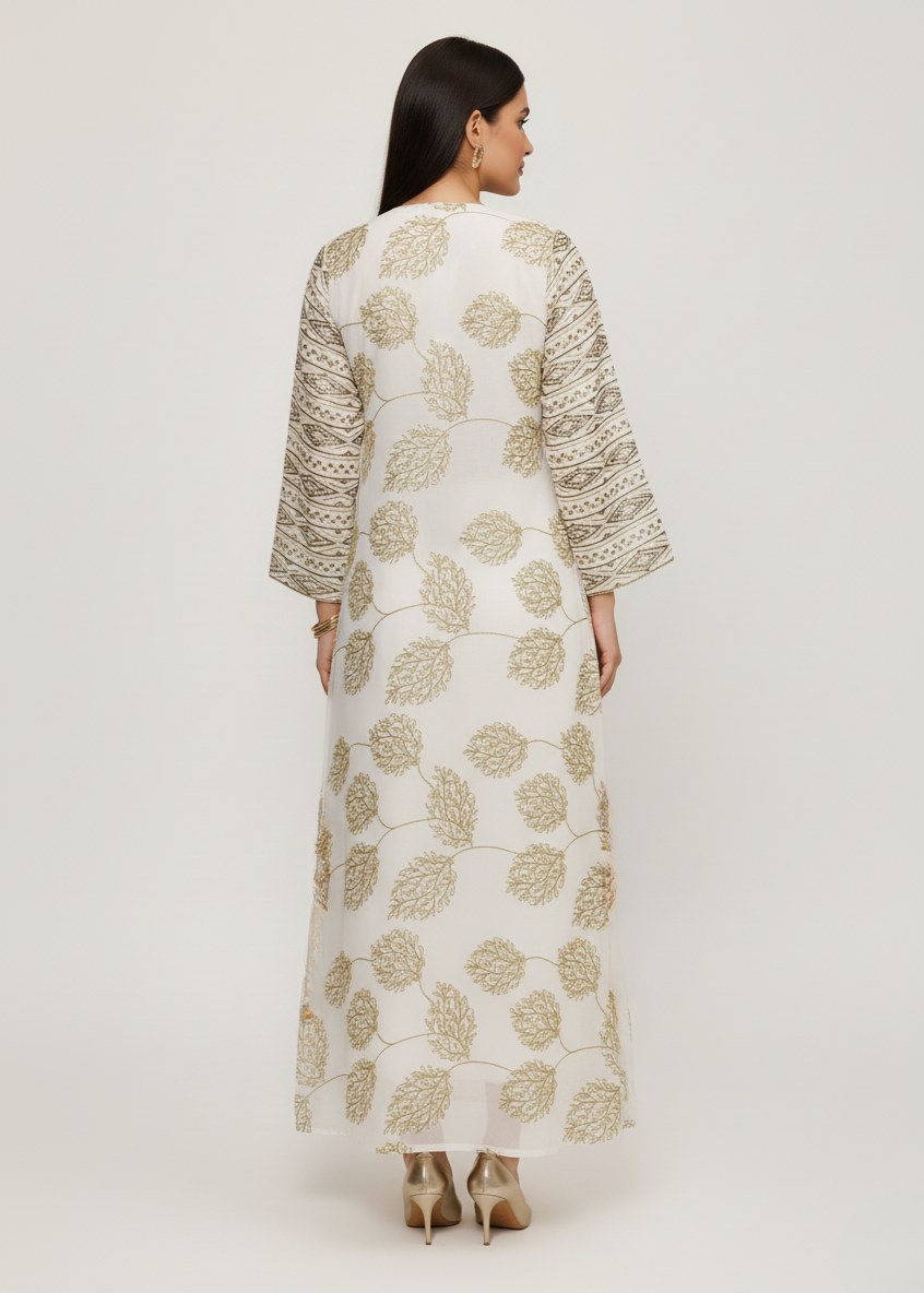 عباية مغلقة | ذهبي مُطرَّز