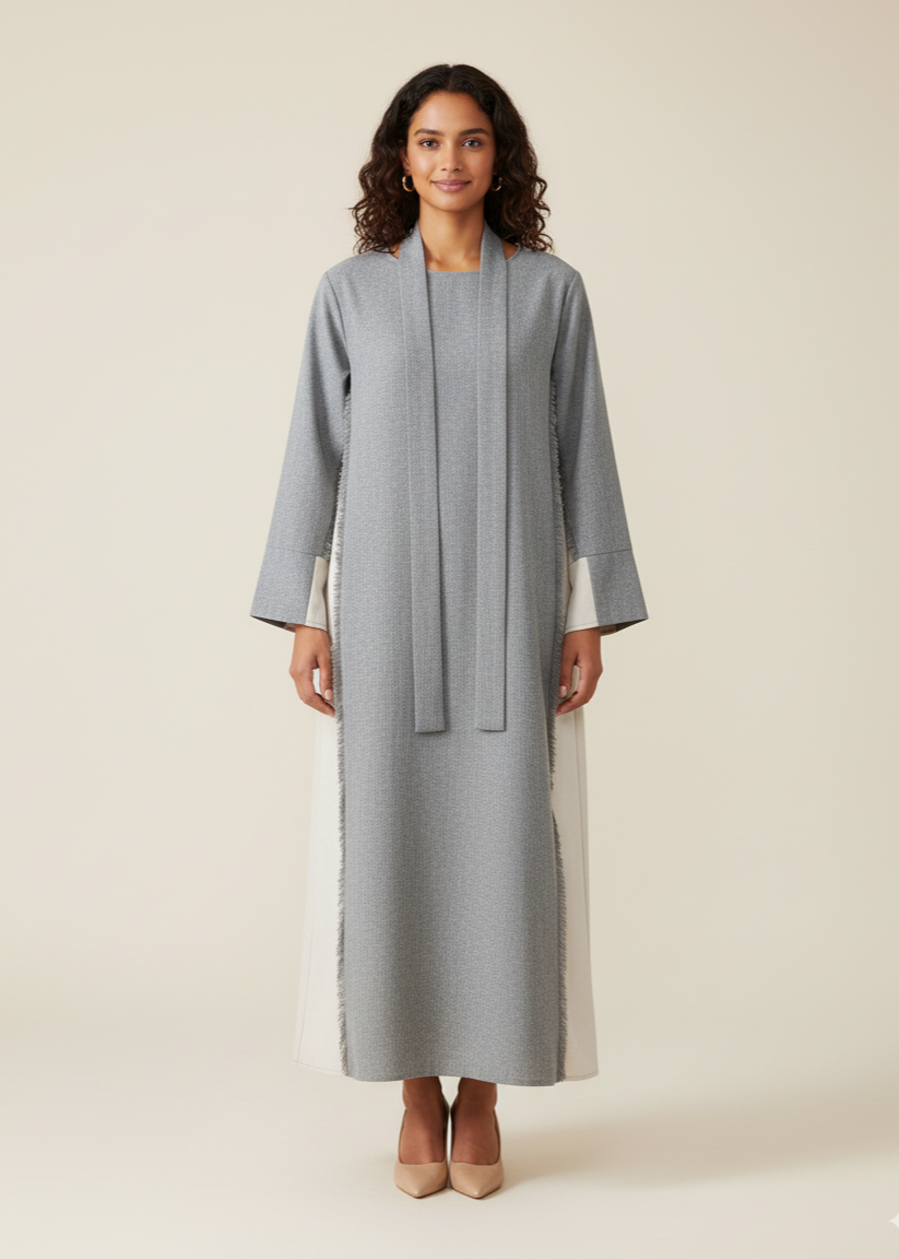 عباية مغلقة | رمادي فاتح