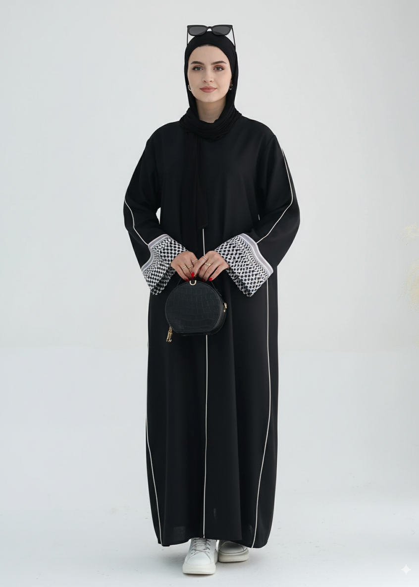 عباية مغلقة | كوفية أسود