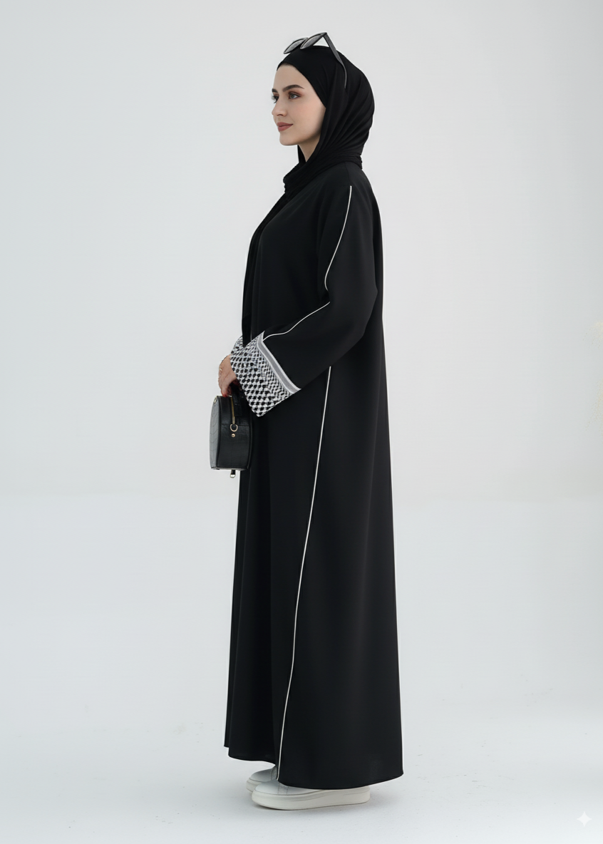 عباية مغلقة | كوفية أسود